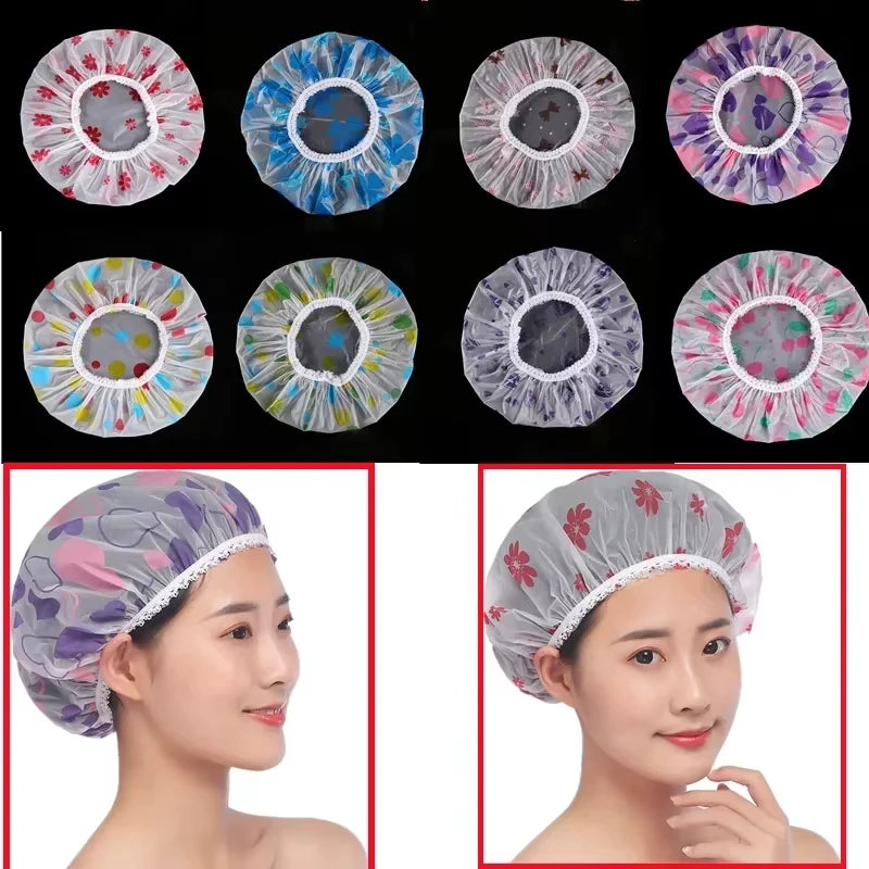 Waterproof shower cap for ladies home bath fume-proof hair care shower cap dry hair cap