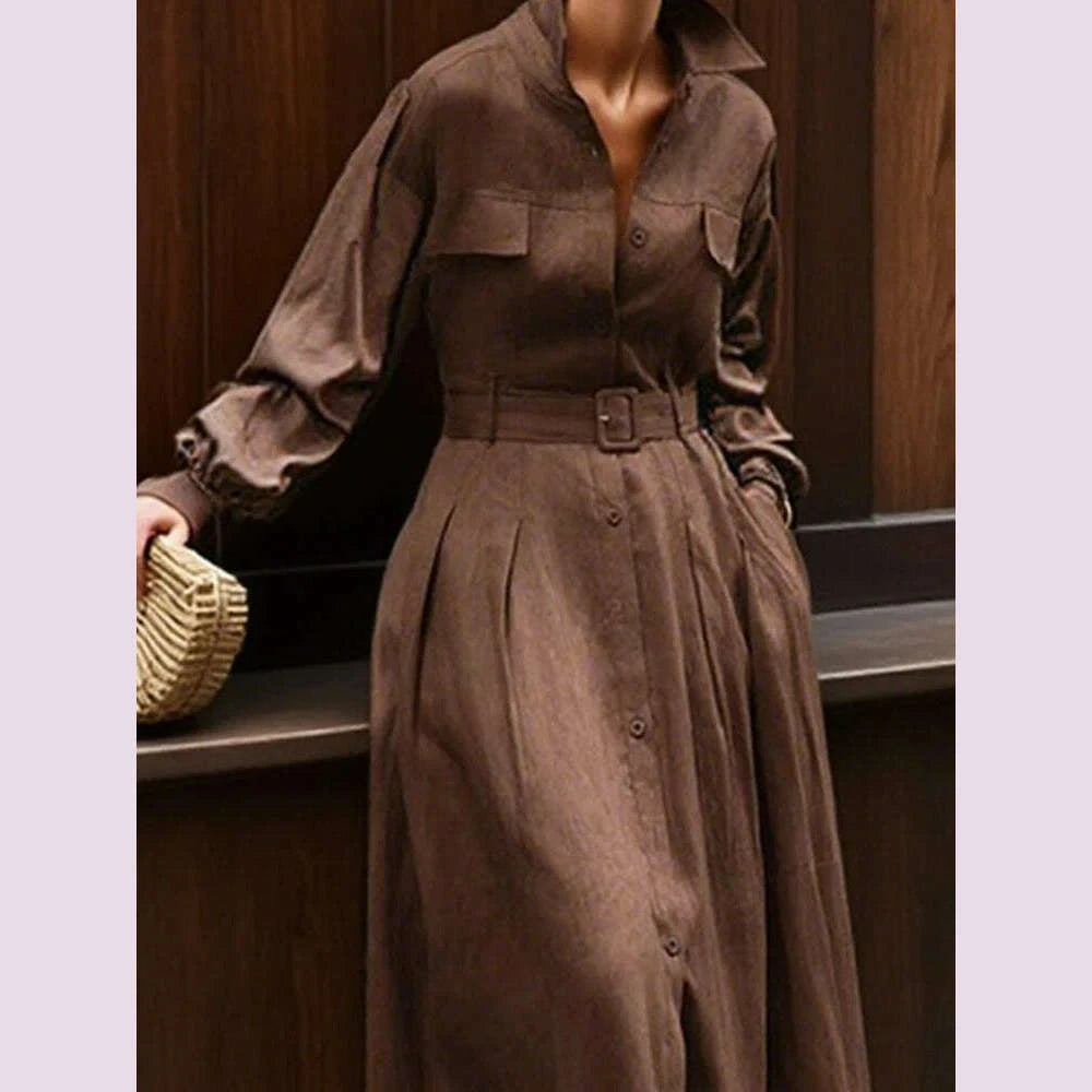 gymystars-long-sleeve-dress-woman-fall-2025-lapel-shirt-dress-fashion-loose-pleated-belt-decoration-casual-button-maxi-dresseskimlud-womens-fashion-34621152
