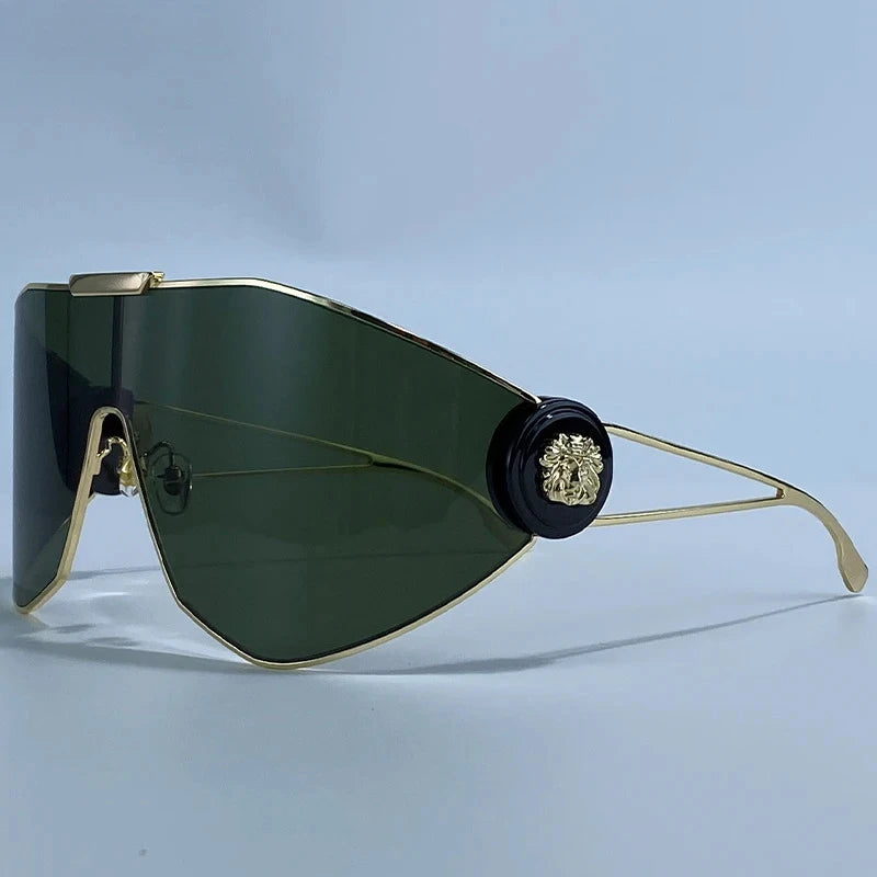 Plastic Oversized Sunglasses Solid — Gold | KIMLUD