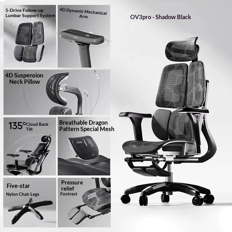 Mesh Executive Office Chair Ergonomic Adjustable — Cool Gray | KIMLUD