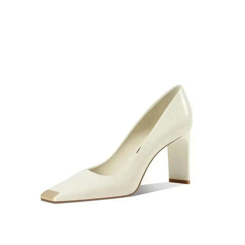 top-layer-cowhide-womens-mid-heel-high-heels-white-french-style-slip-on-shoes-leather-upper-simple-design-summer-shoeskimlud-womens-fashion-34628343