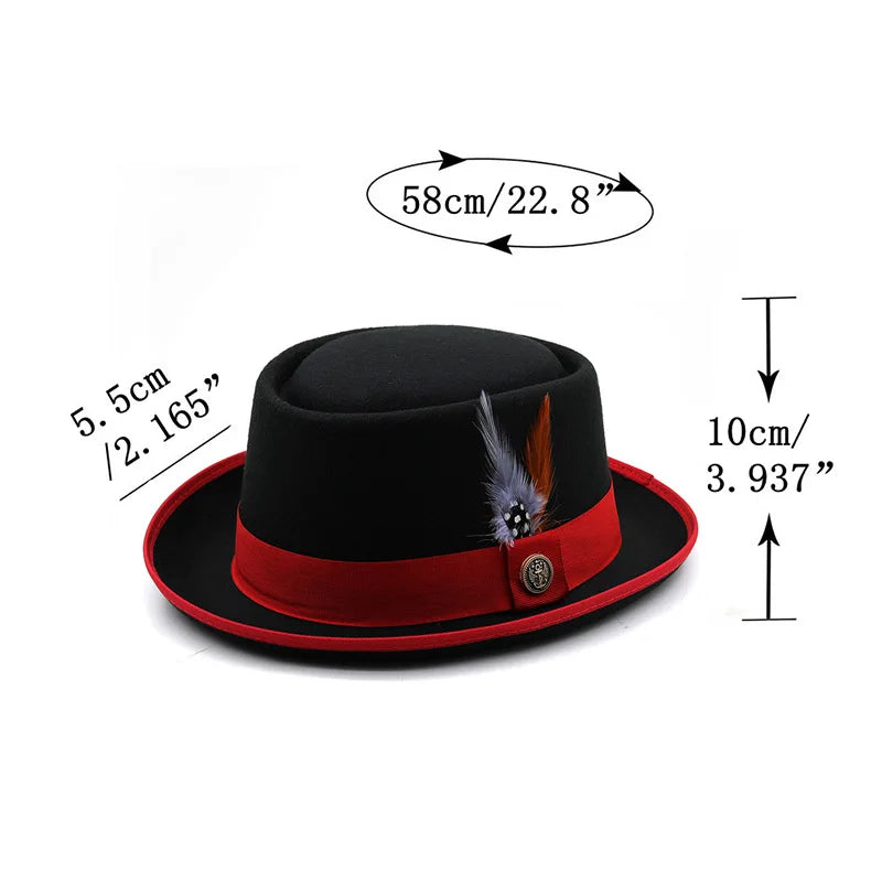 Pork Pie Hat Deluxe Hats Polyester — Black | KIMLUD