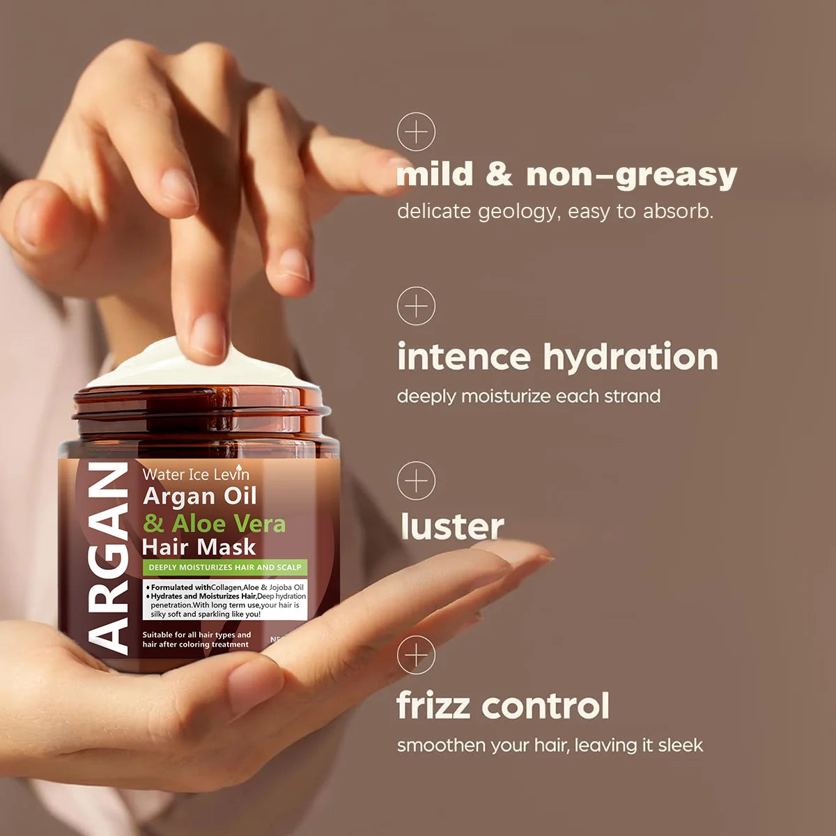 Argan Oil & Aloe Vera Hair Mask Collagen Keratin Treatment — Cream | KIMLUD