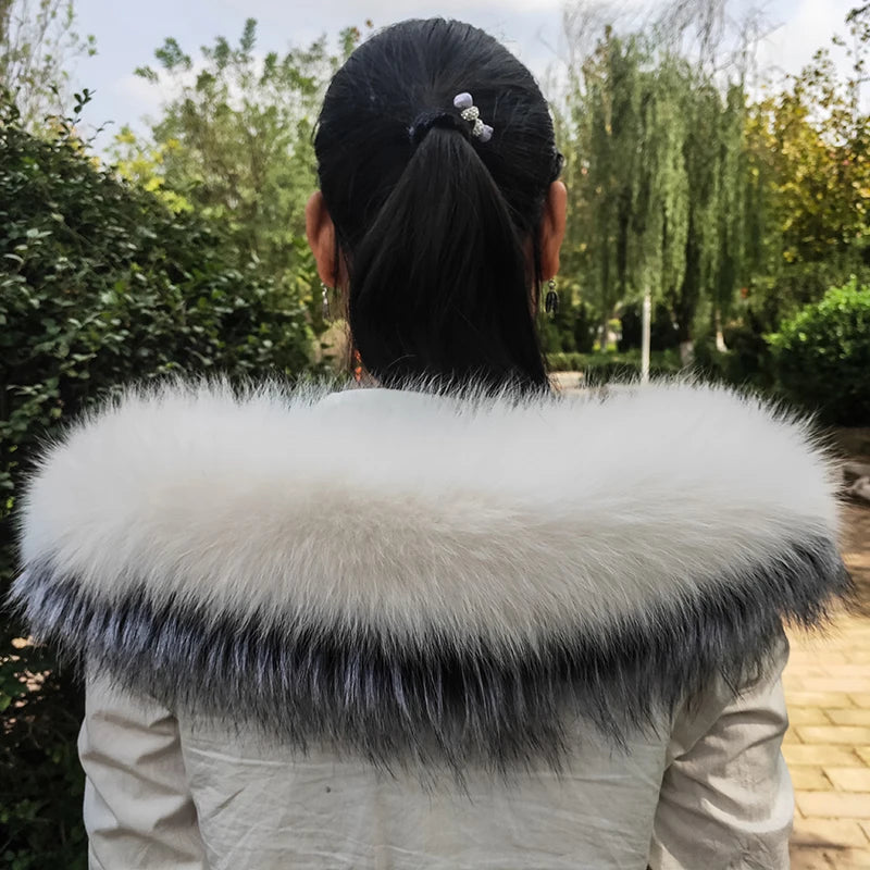 Fox Fur Collar – Hood Decor for Down Coats – Real Fox Fur | KIMLUD