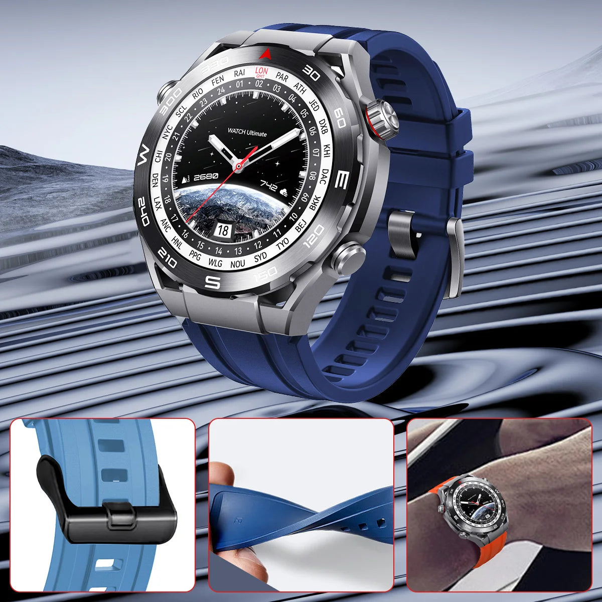 Silicone Band for Huawei Ultimate Smartwatch Rubber Silicone Band Strap for Huawei Ultimate GT4 GT2 Pro 22mm Replacement Strap