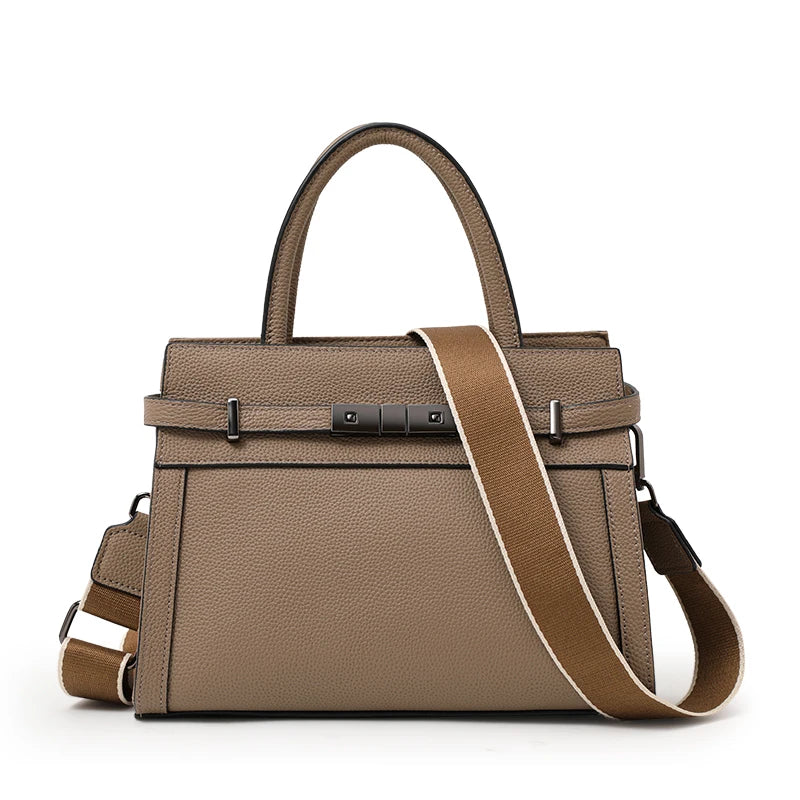 Tote Bag – Minimalist Litchi Grain – Genuine Leather | KIMLUD