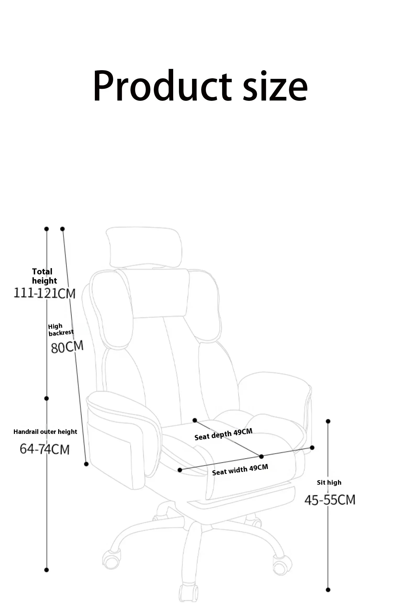 KIMLUD, Office Chair Ergonomic Big Tall Computer Desk Chair with Retractable Adjustable Headrest Leather Chair with Flip up Armrests, KIMLUD Womens Clothes