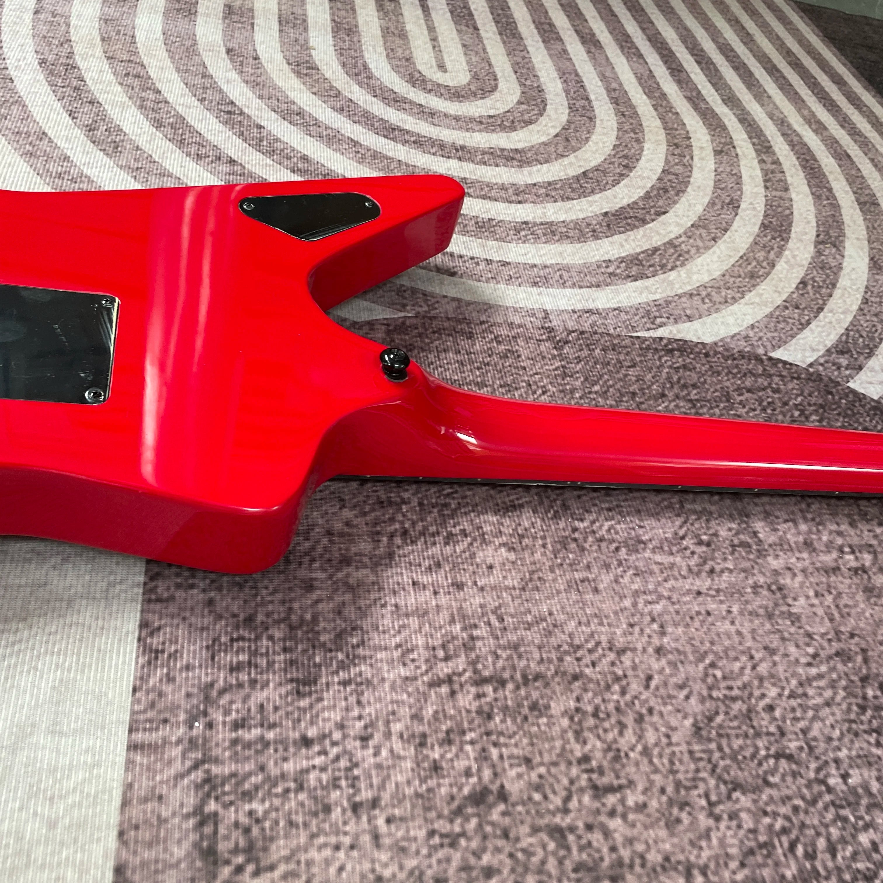 Custom Electric Guitar Handcrafted Dimebag Style Floyd Rose Tremolo With Bar — Red | KIMLUD