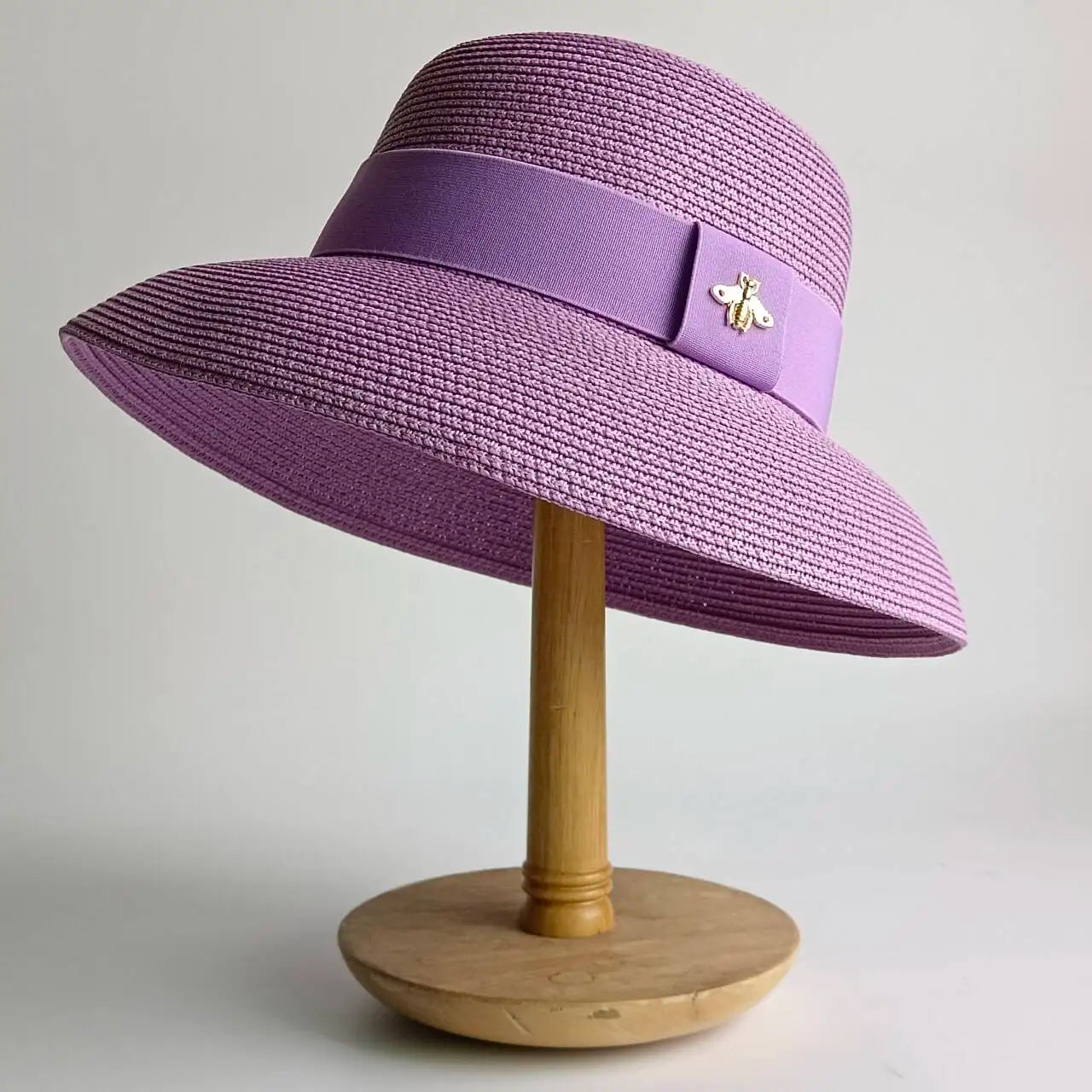 Straw Hepburn Style Solid Sun Hat — Natural | KIMLUD
