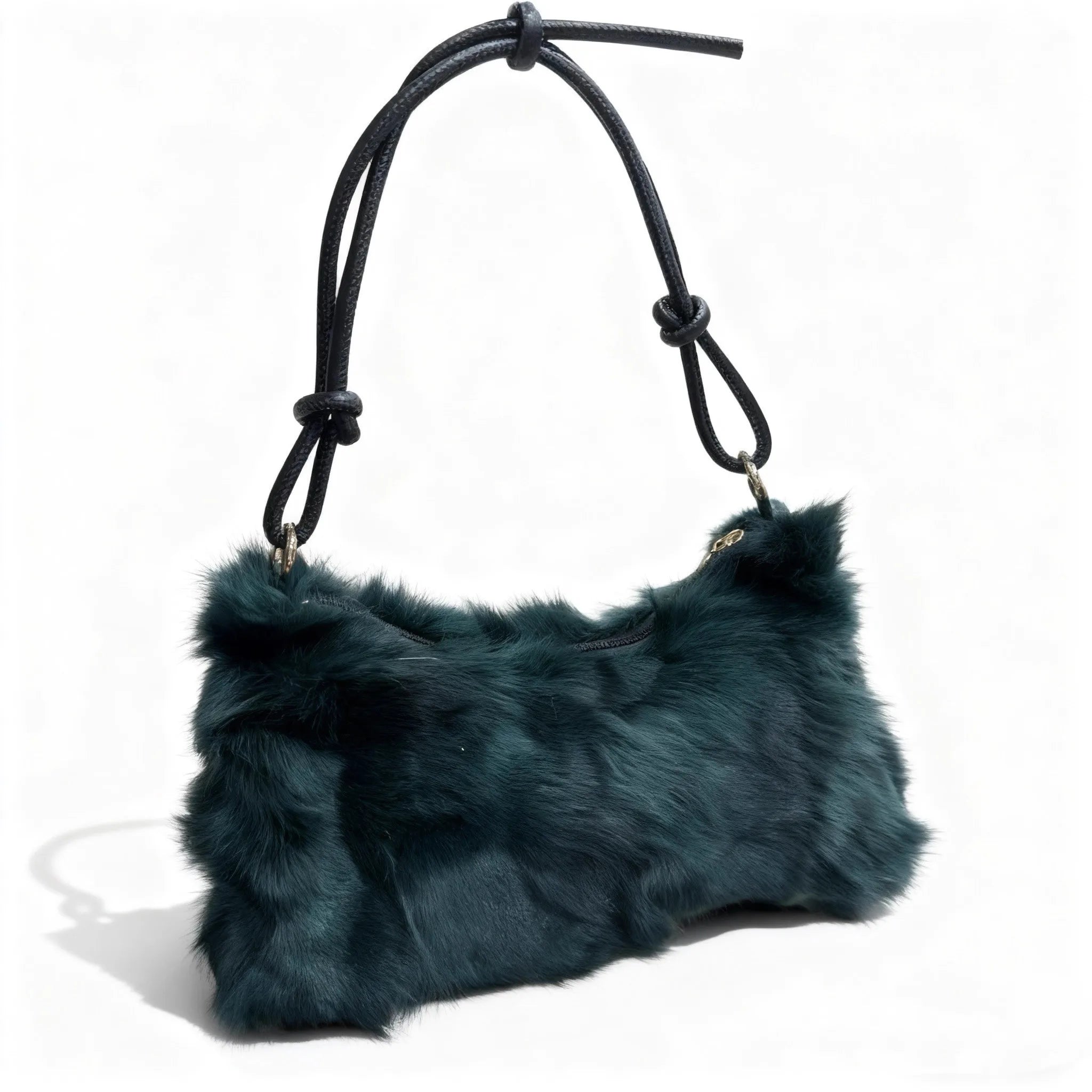 Winter Fox Fur Bag Women's  Bag Fashion  Handbag Ladies Bags Purses Women Shoulder Bag Real Silver Fox Fur Messenger Bags