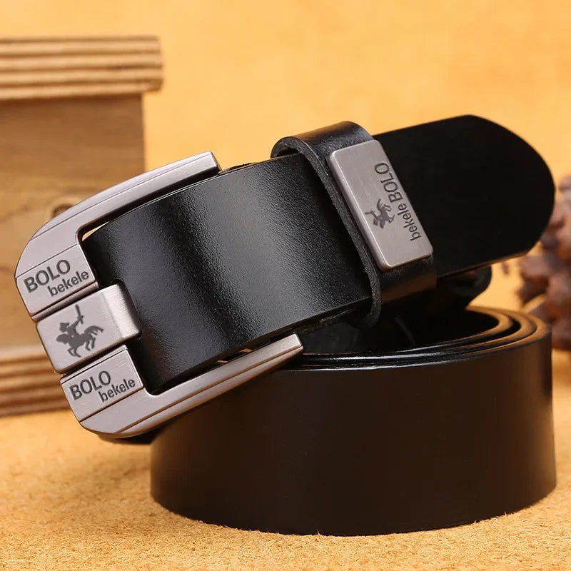 100% Genuine Leather Belt for Men Luxury Brand Designer High Quality Alloy Pin Buckle Belts for Jeans Business 2025 Cowskin Belt