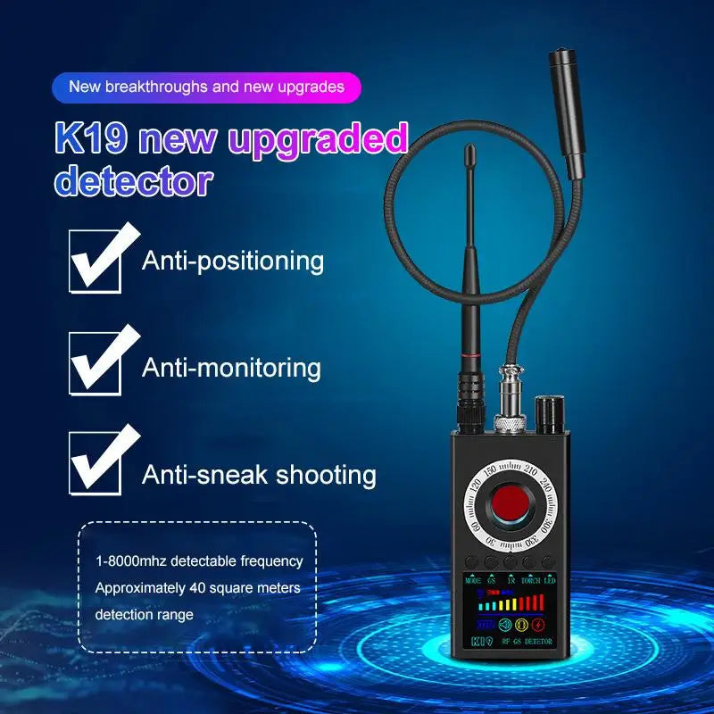 Compact Wireless RF Signal Detector Anti Wiretap Bug Scanner — Black | KIMLUD