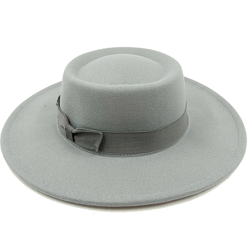 Sombrero Raised Top Fedora Hat 2023 New European and American Fedora Hat Jazz Hat Men's Round Top Hat New Wholesale Sombrero