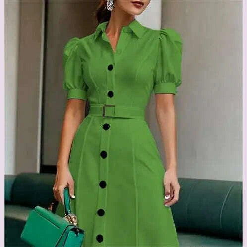 modigirl-2025-new-womens-summer-shirt-dress-with-belt-white-green-short-sleeve-eelegant-long-dresses-clothing-for-womankimlud-womens-fashion-34621338
