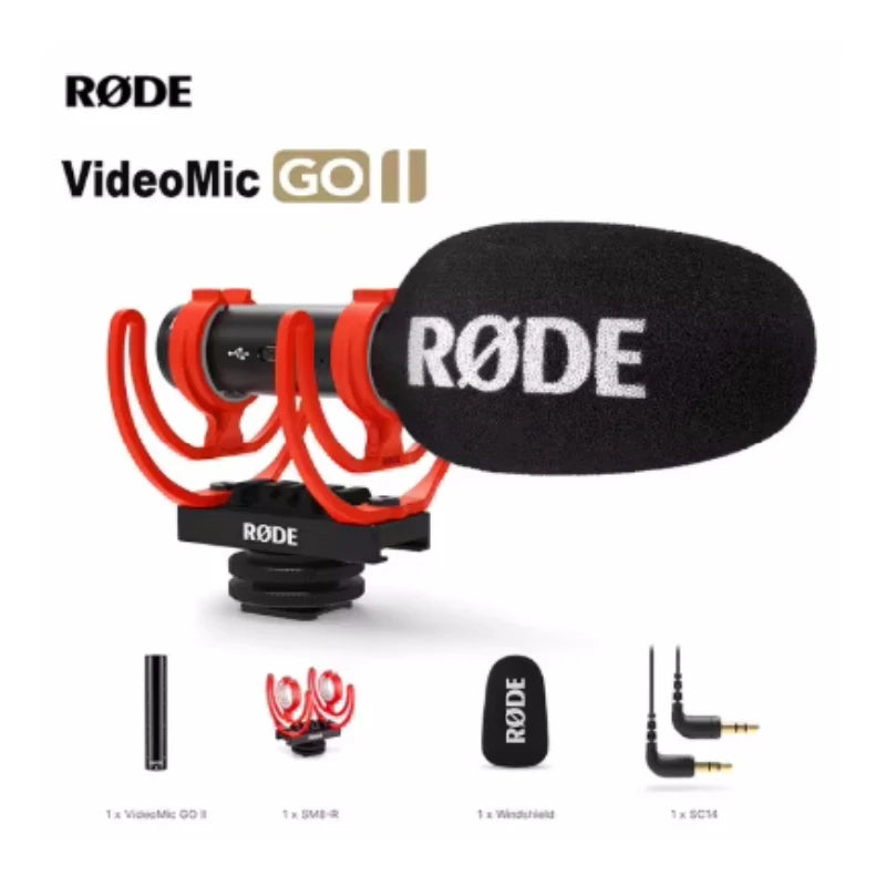 Rode Microphone Broadcast-quality compact shotgun mic VideoMic GO II for all forms of content creation with camera,smartphone