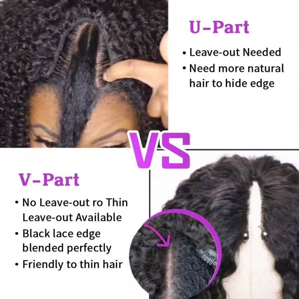 V Part Wig – 32 Inch Easy Install – Remy Human Hair – Natural Color | KIMLUD