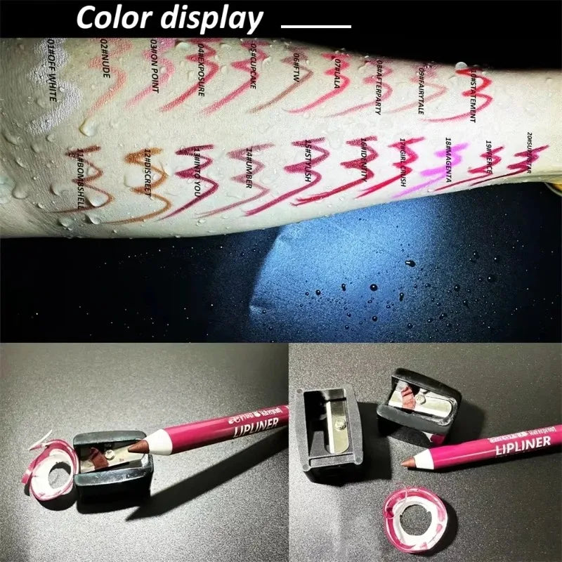 20 Color Waterproof Matte Lipliner Pencil Natural Violet Pro Lip Liner Makeup Nude Lips Contour High Pigment Lipstick Cosemetics