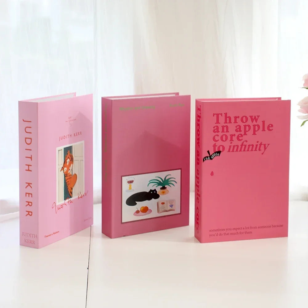 Foldable Faux Books Three-Piece Set for Couture Coffee Table Decor — Black | KIMLUD