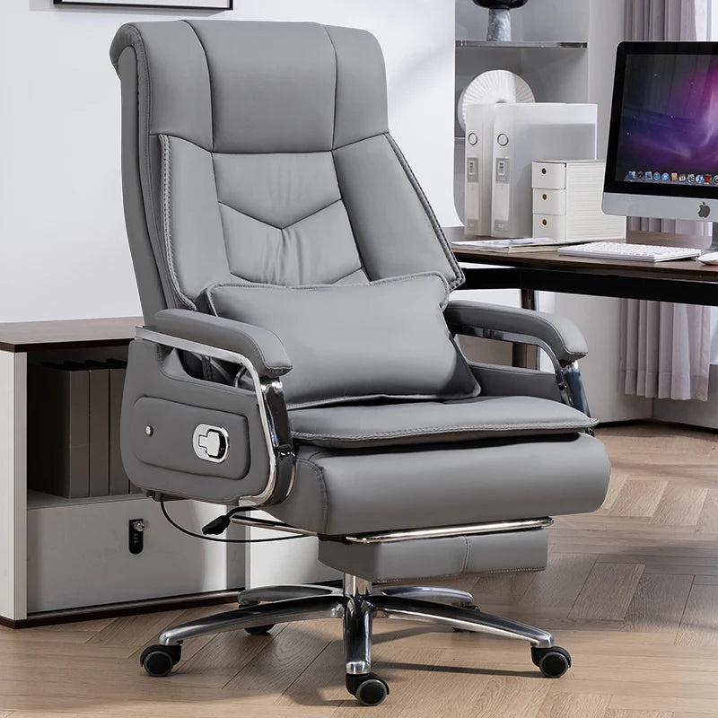 boss Bureaux Office Furniture Selected cowhide foot hold Office Chair 7-point massage Ergonomic Recliner Rolling Gaming Chair