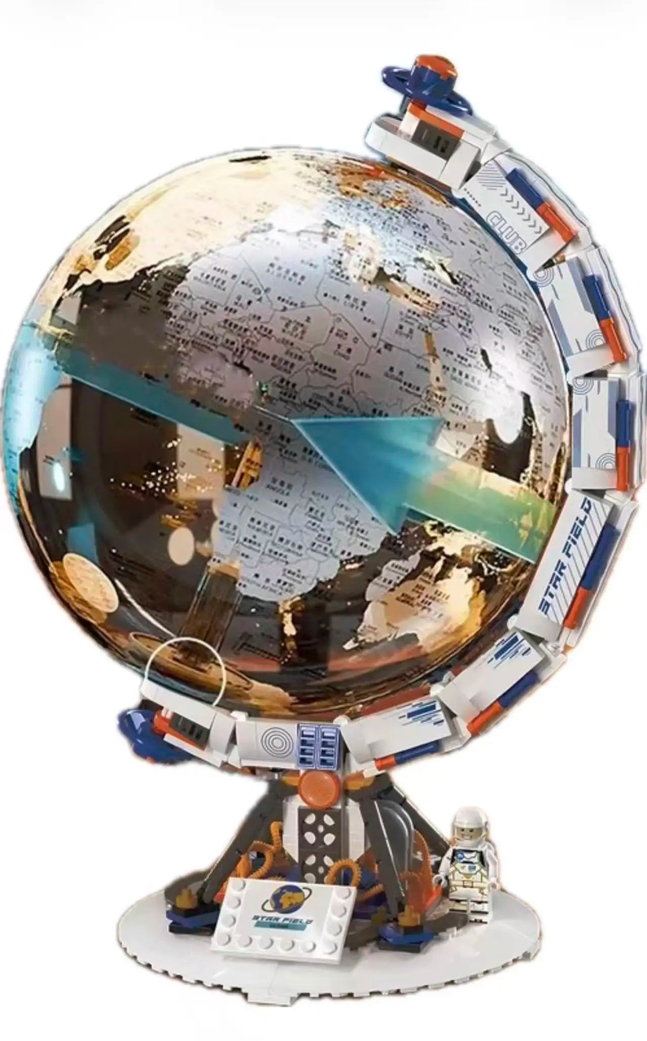 New Creative Technology Space Station Transparent Globe Building Blocks High Tech Construction Bricks Set Toy Gifts For Children