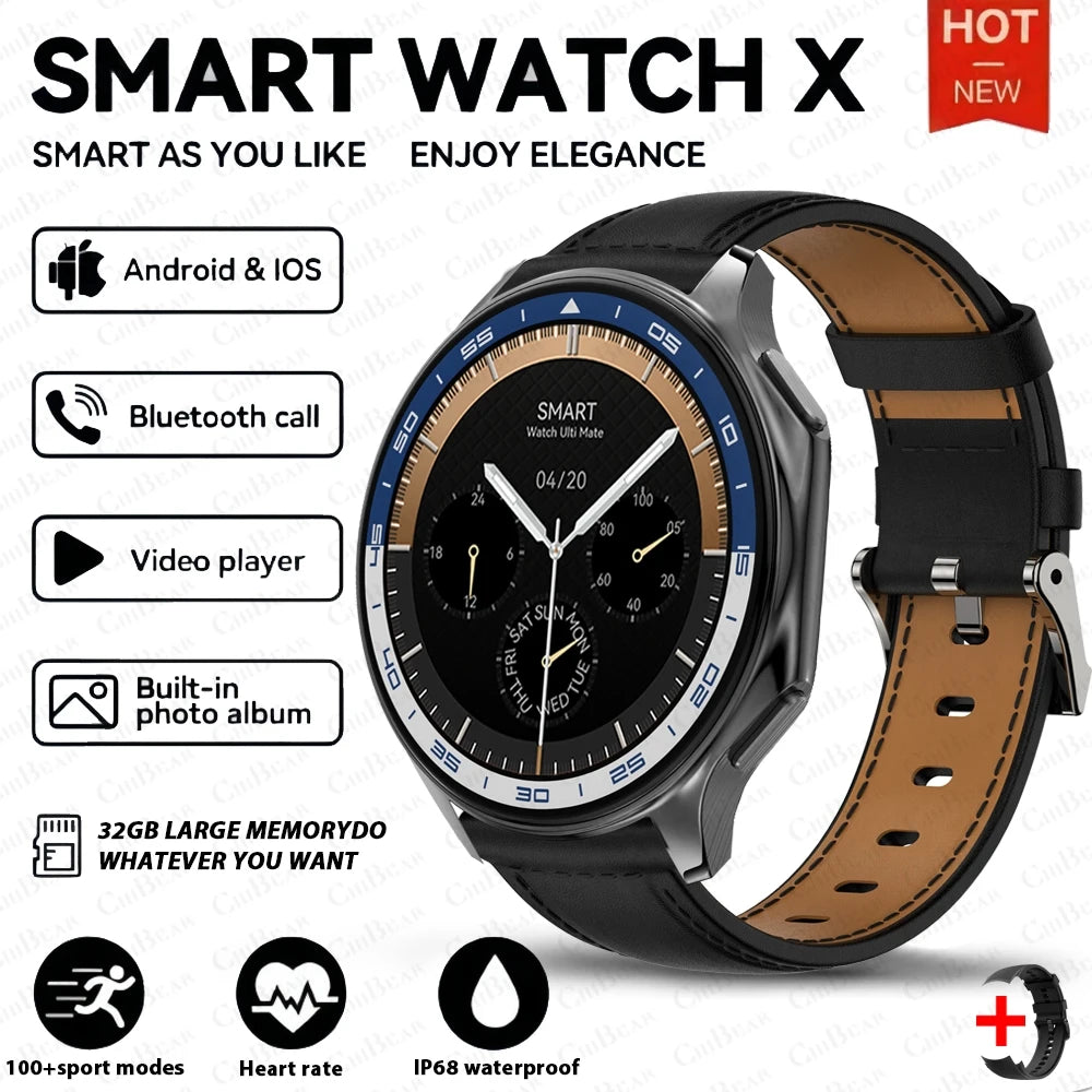2025 OPPO New Watch X High-end Business Watch 32GB Large Memory Smartwatch Men's Sports Waterproof Smart Watch Watch IOS