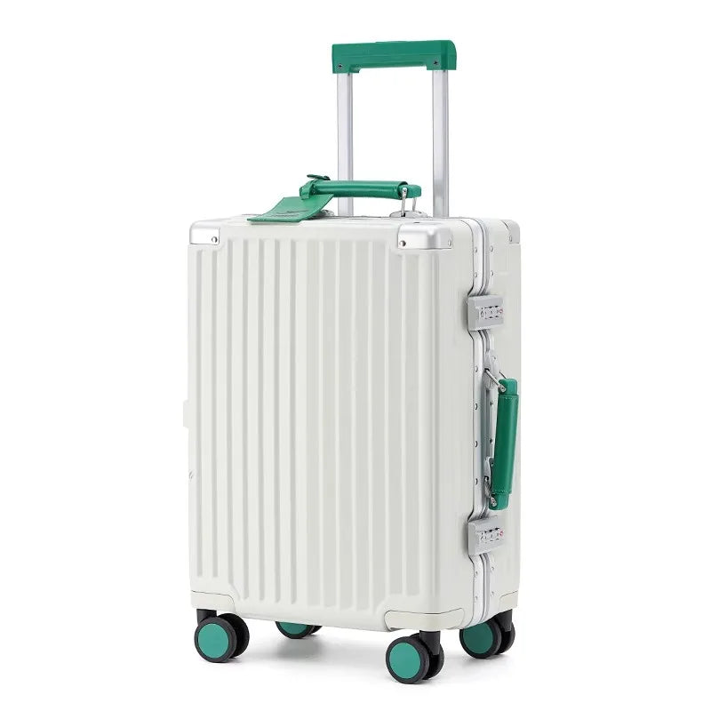 SUSHIMU Suitcase Travel Suitcase Men 20 24 26 Carry-On Luggage Women PC Aluminum Frame Trolley Case TSA password lock