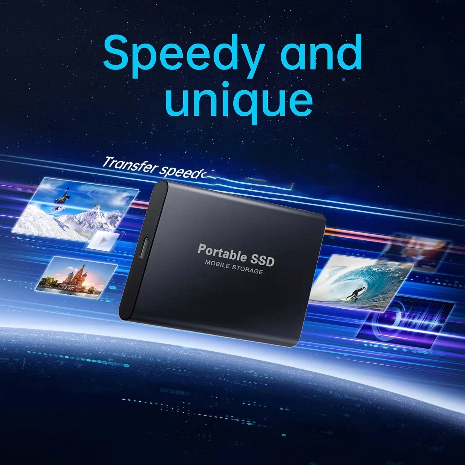 High-Speed Slim Portable External SSD 2TB — Black | KIMLUD