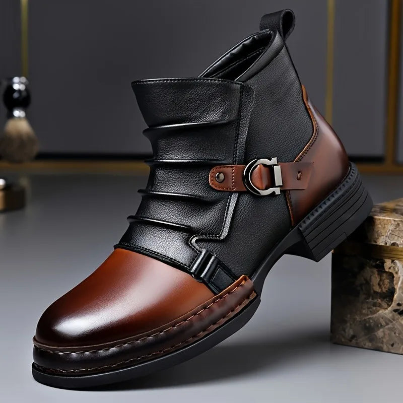Autumn Winter Retro Ankle Boots for Men Fashion Casual Size Zipper Motorcycle Boots Man New Designer Warm Platform Shoes Male