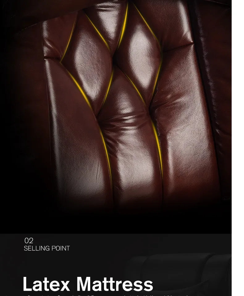 Leather Accent Office Chair Ergonomic Mobile — Brown | KIMLUD
