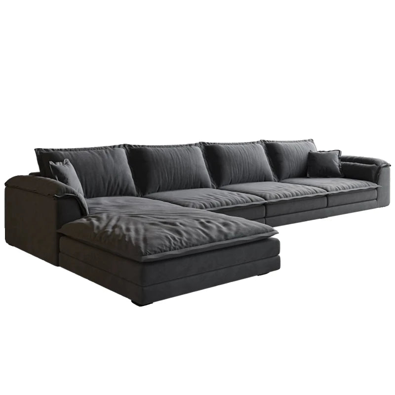 Nordic Romantic Sofa Bed With Down-Filled Cushions — Charcoal Gray | KIMLUD