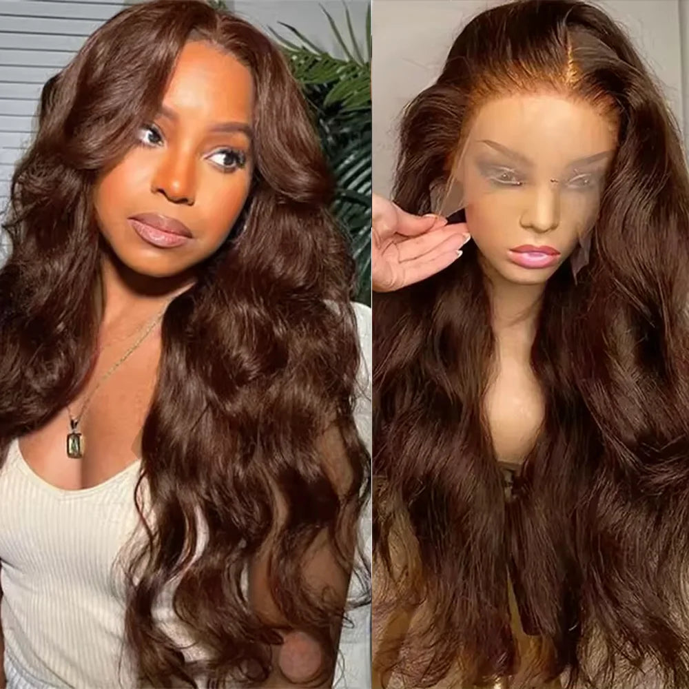 Lace Front Wig – 13x6 HD Lace – Body Wave – Chocolate Brown | KIMLUD