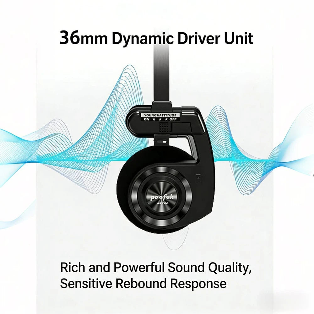 KIMLUD, Foldable Portable Retro Style Wireless Headphones Bluetooth 5.3 HIFI Stereo Noise Reduction Long Battery Life Over-ear Earphones, KIMLUD Womens Clothes