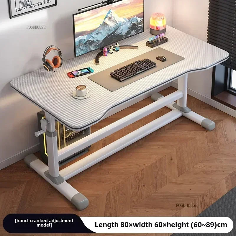 L Shape Desk Liftable Computer Table — Graphite Black | KIMLUD
