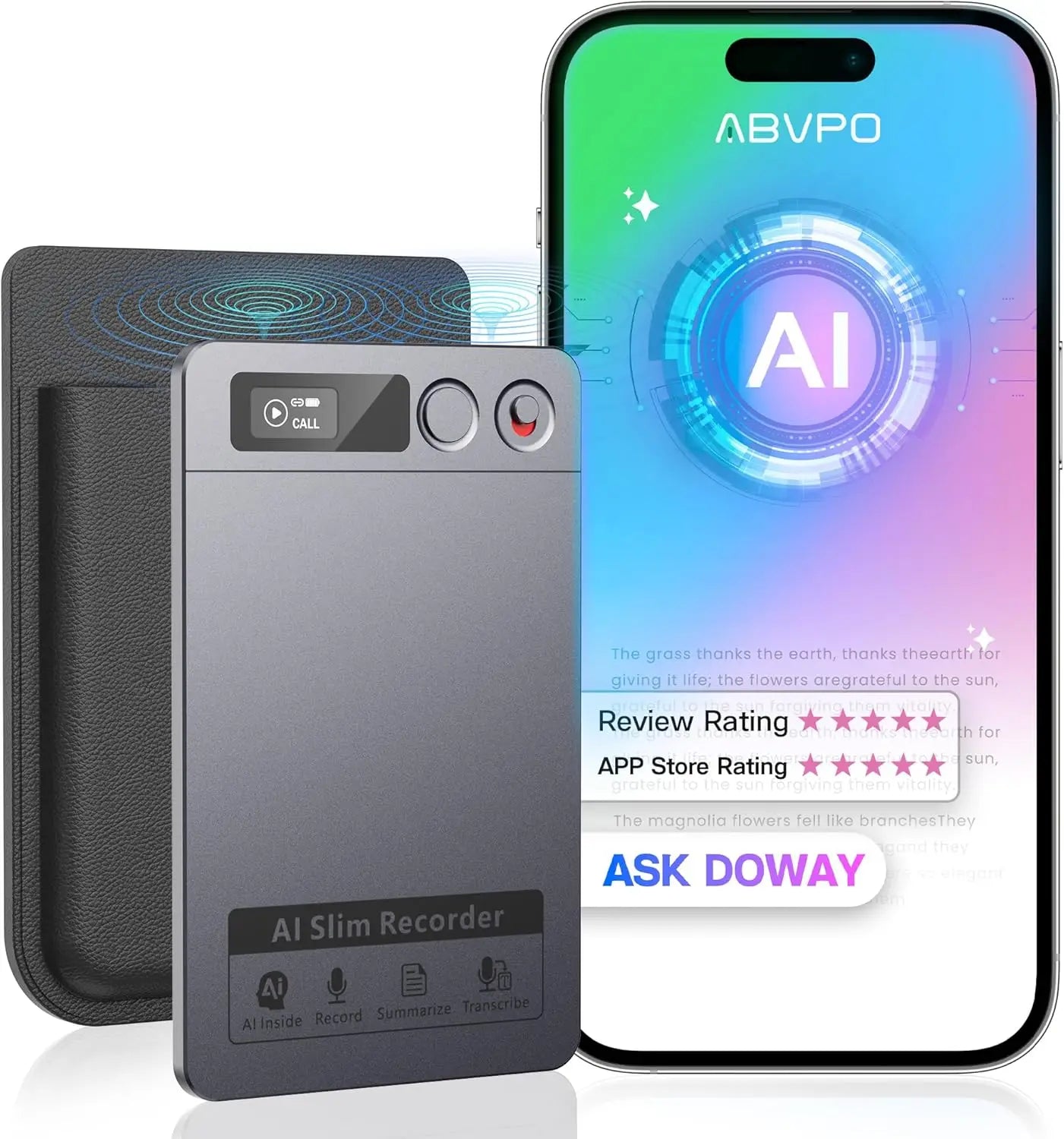 KIMLUD, AI Voice Recorder with Noise Cancellation, 152 Languages, 64GB, App Control for Meetings & Lectures, Gray, KIMLUD Womens Clothes