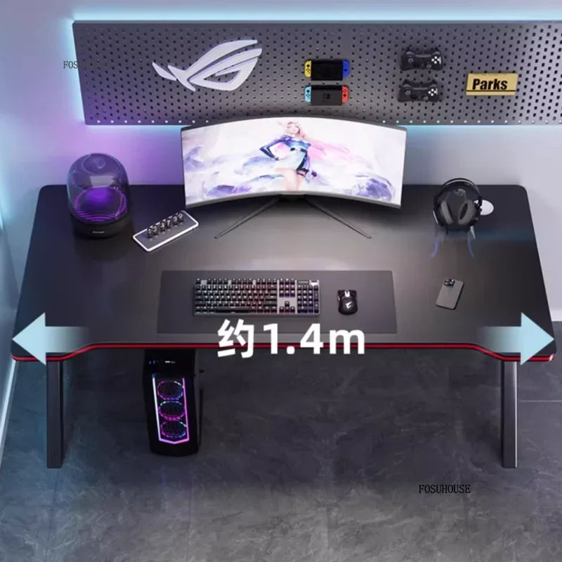 Modern Wooden Computer Desk L-Shaped — Black | KIMLUD