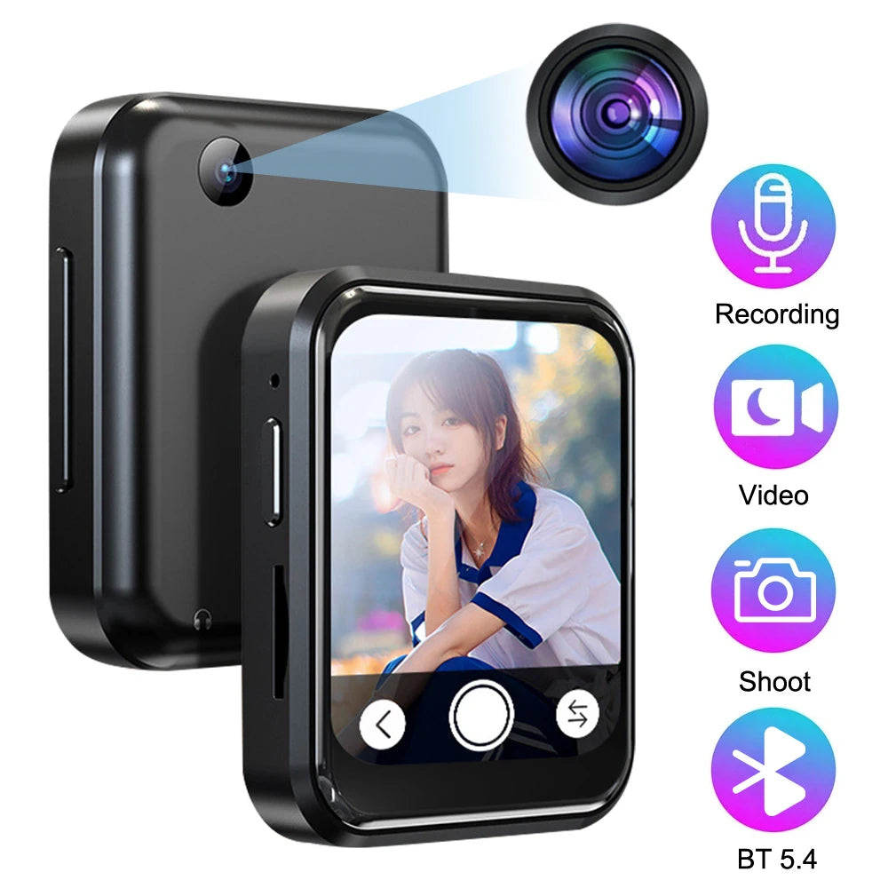 KIMLUD, MP3 Music Player with Bluetooth 5.4 HiFi MP4 Walkman Full Touch Screen Built-in Speaker Recorder Camera Video Player FM/E-book, KIMLUD Womens Clothes