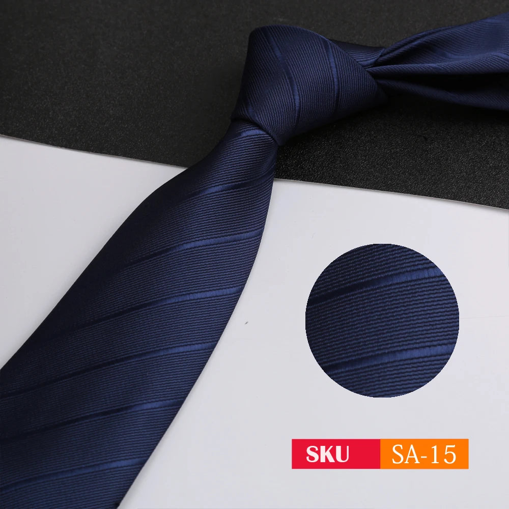 KIMLUD, Luxury 8CM Mens Ties Necktie Solid Twill Stripes Plaids Ties For Man Groom Neck Tie For Business Party, KIMLUD Womens Clothes