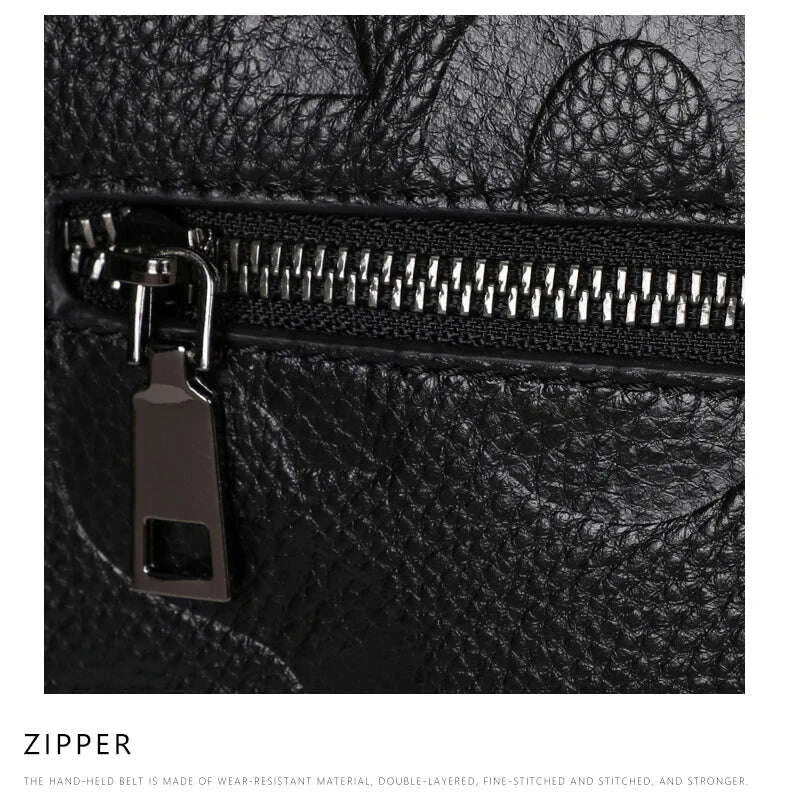 KIMLUD, Aidrani  Fashionable women's large capacity handbag with letter print design, made of cowhide material, square, black, KIMLUD Womens Clothes