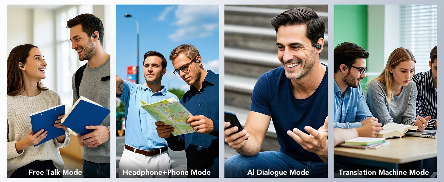 Sleek AI Translator Earbuds X8 With Low Latency Gaming Bluetooth 5.4 — Black | KIMLUD