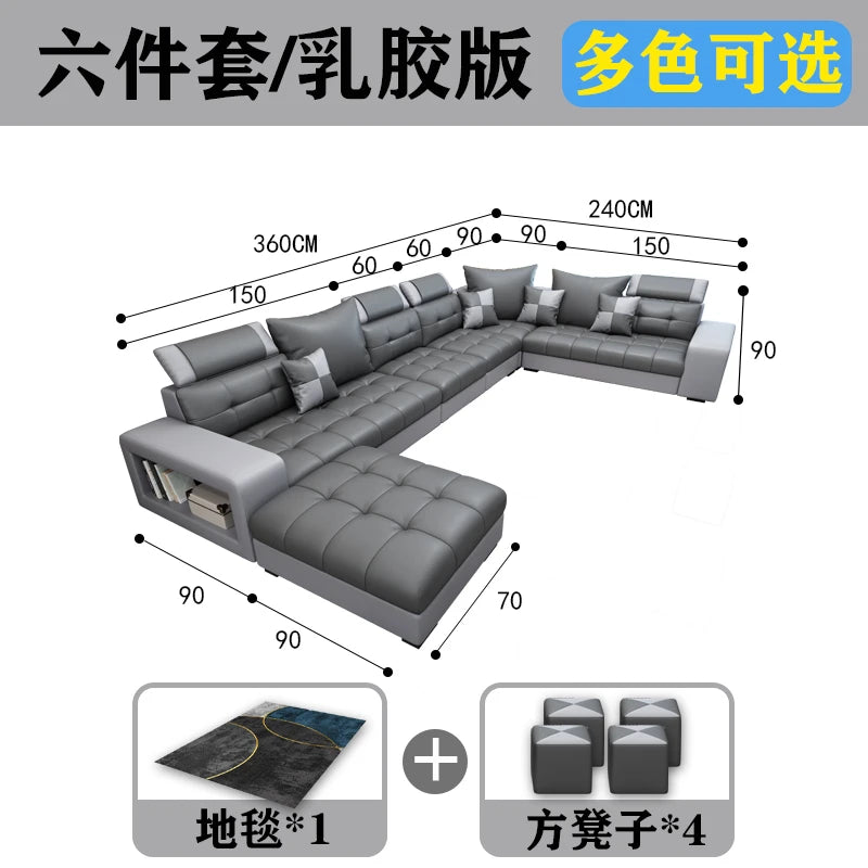 Latex Nano Three-Proof Fabric Sofa Modern Living Room — Slate Grey | KIMLUD