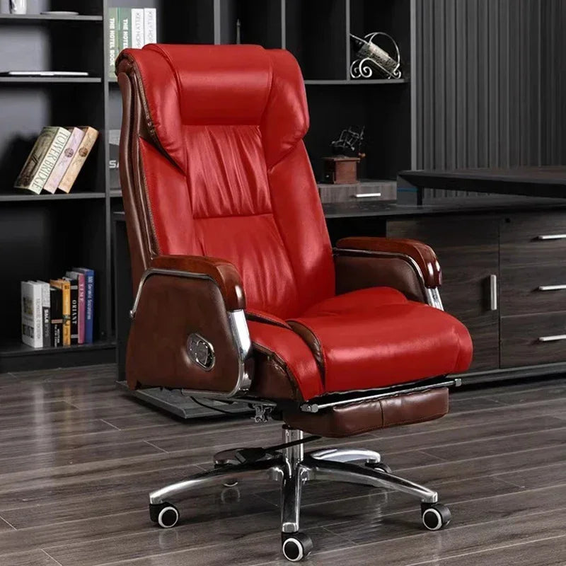 Retro Executive Leather Chair Armchairs Editor Choises Fashion Aluminium Office Chair Working Relax Silla Escritorio