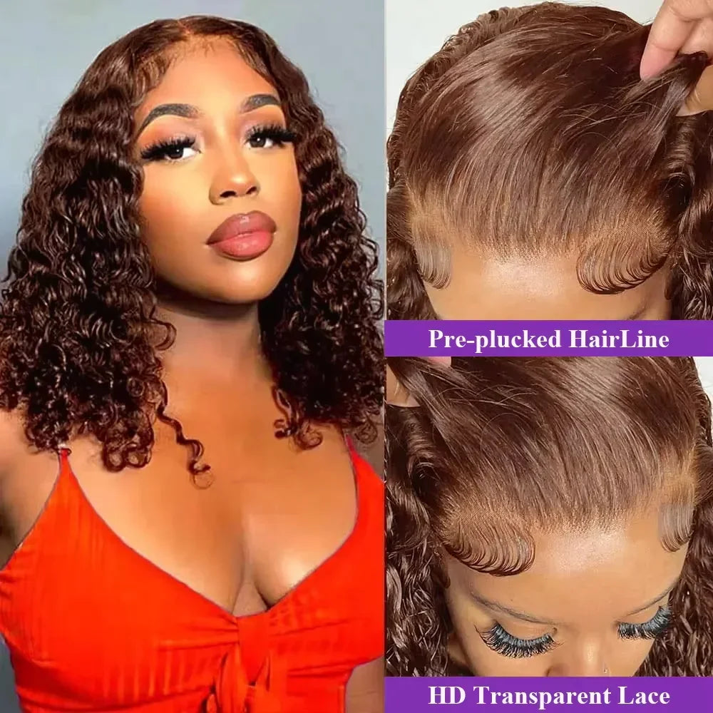 Lace Front Wig – Deep Wave – Remy Vietnamese Hair – Brown | KIMLUD