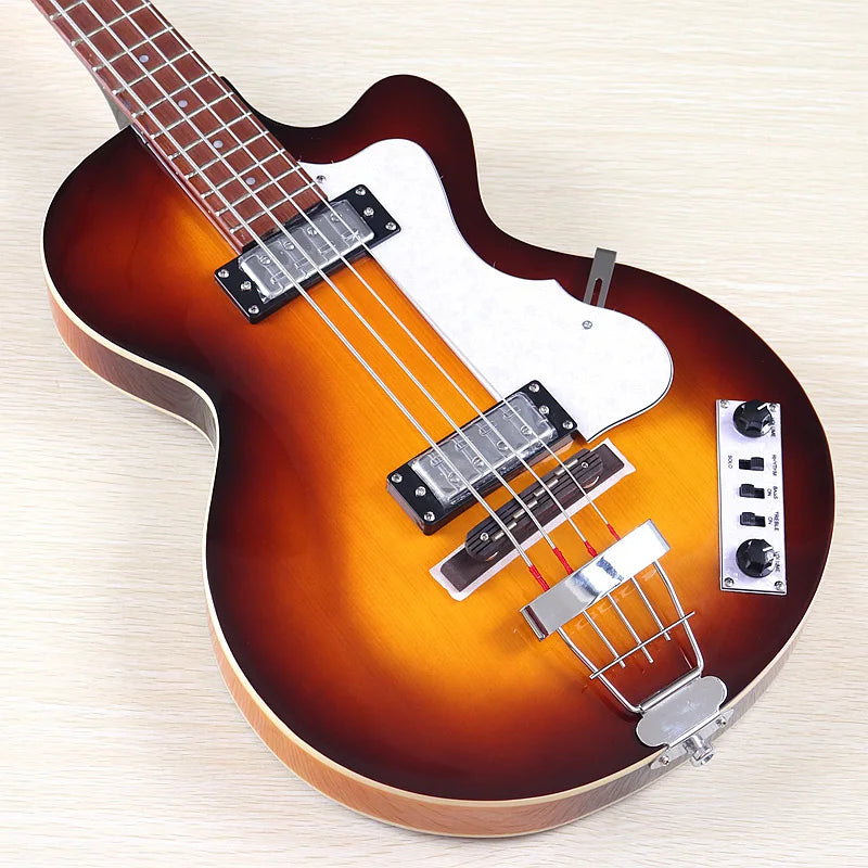 Flame Maple Violin Bass Guitar 41-Inch — Sunburst | KIMLUD