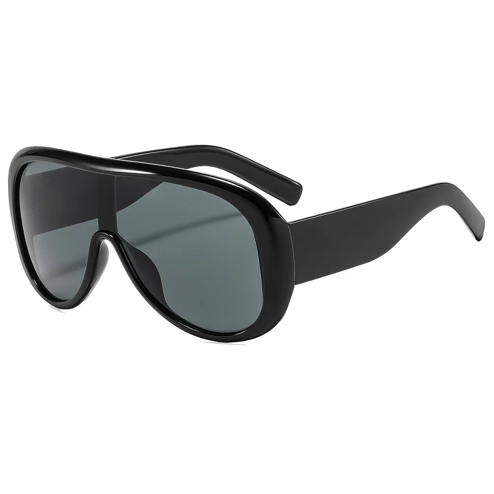 Plastic Oversized Gradient Sunglasses — Burgundy | KIMLUD