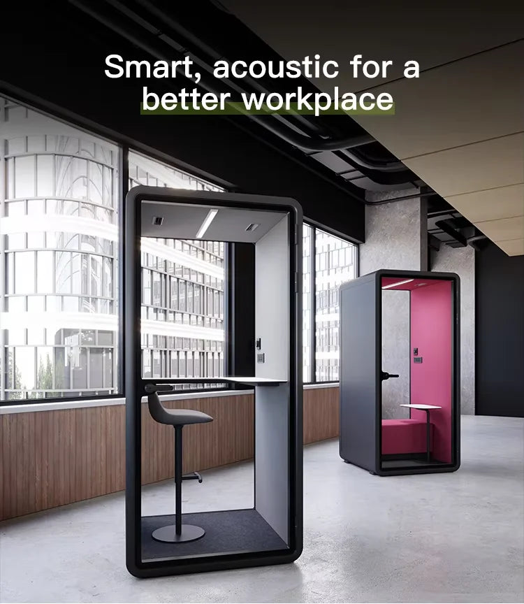 Soundproof Booth – Dual-Purpose Work And Rest – Tempered Glass | KIMLUD