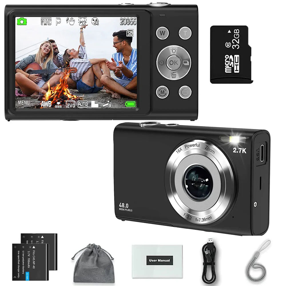 Plastic Vlogging Camera 4K Autofocus — Pink | KIMLUD