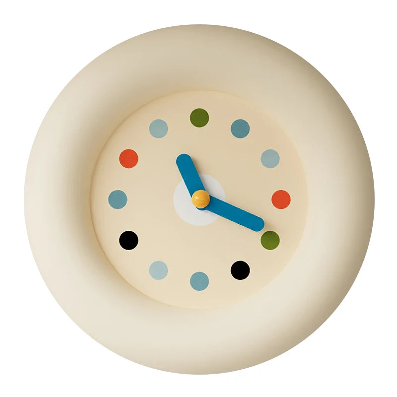 Antique European Wall Clock Cartoon Art, Sculptural Light Luxury Decor — Ivory | KIMLUD