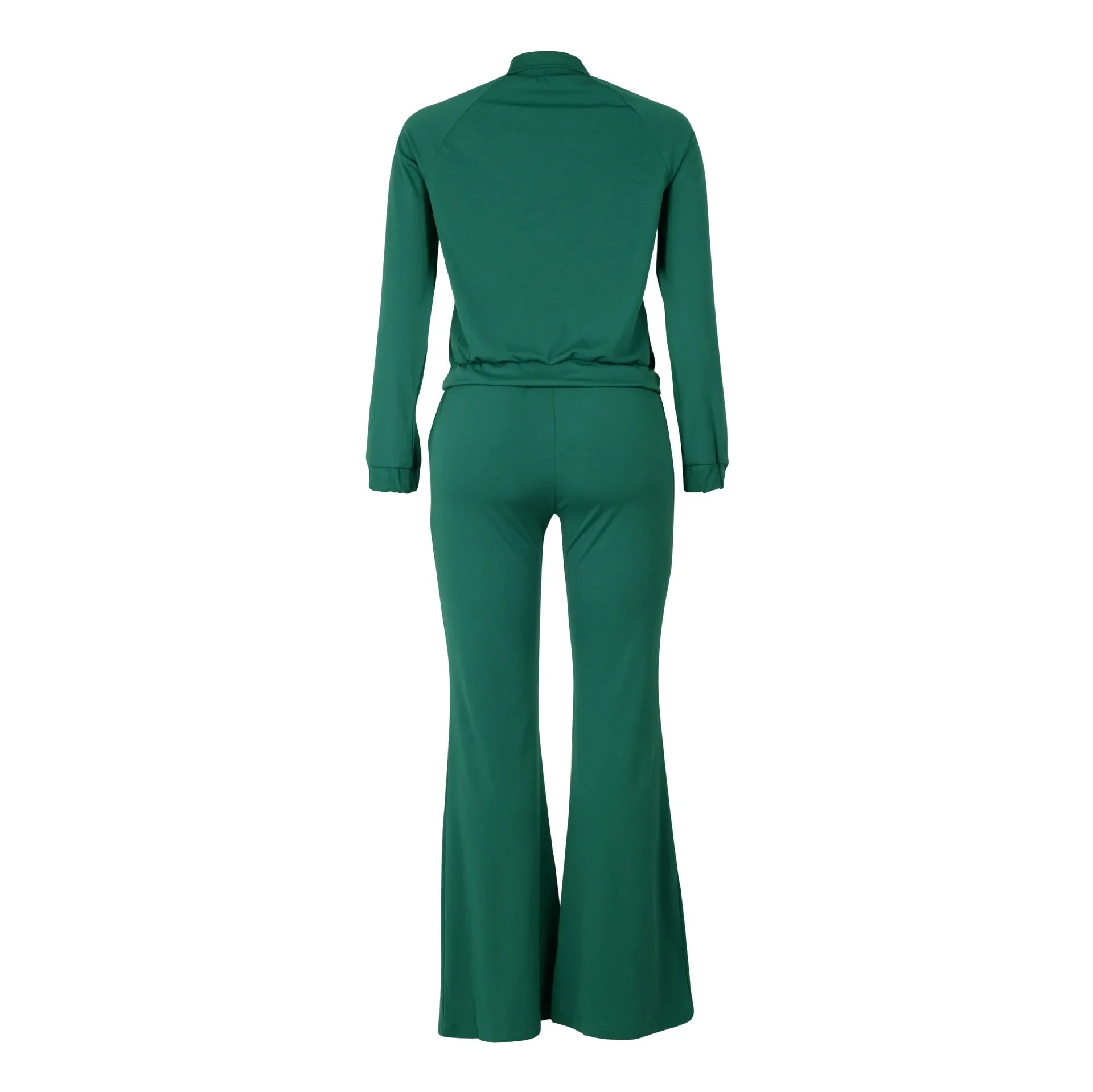 Two-Piece Tracksuit Silhouette Soft Sheen Satin Finish — Midnight Black | KIMLUD