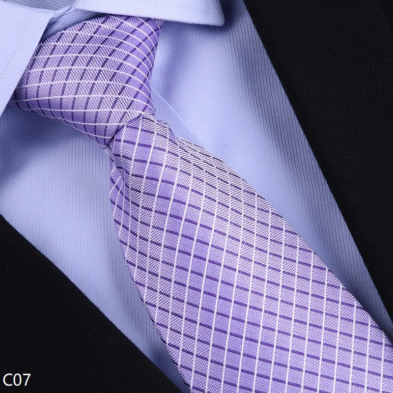 Silk Tie – 8cm Wide Checkered Pattern – Silk | KIMLUD