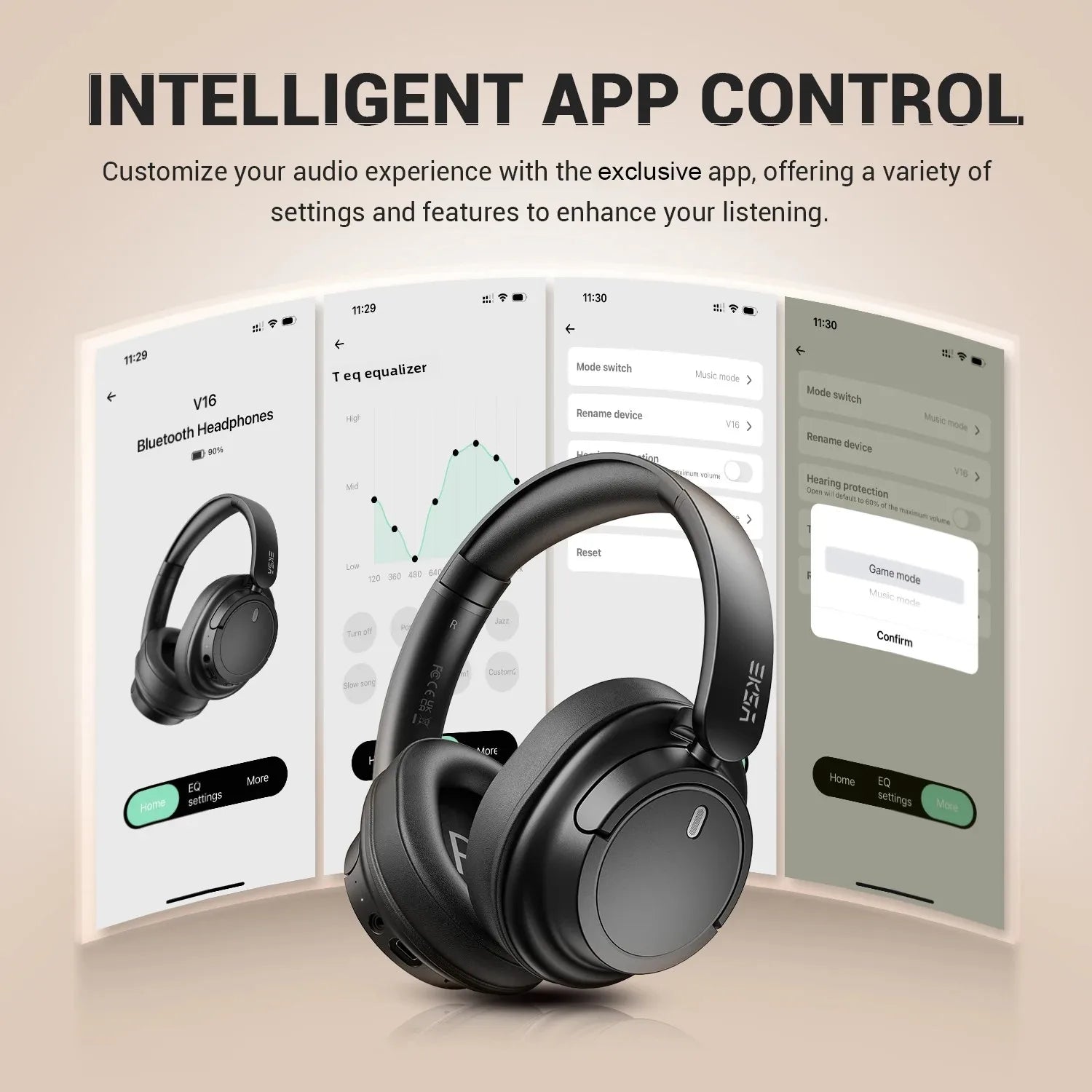 KIMLUD, Oneodio EKSA V16 Wireless Headphones Bluetooth 5.3 Over Ear Headset With Mic Bass/Pop Mode Hi-Res HiFi Wired Headphones 90H APP, KIMLUD Womens Clothes